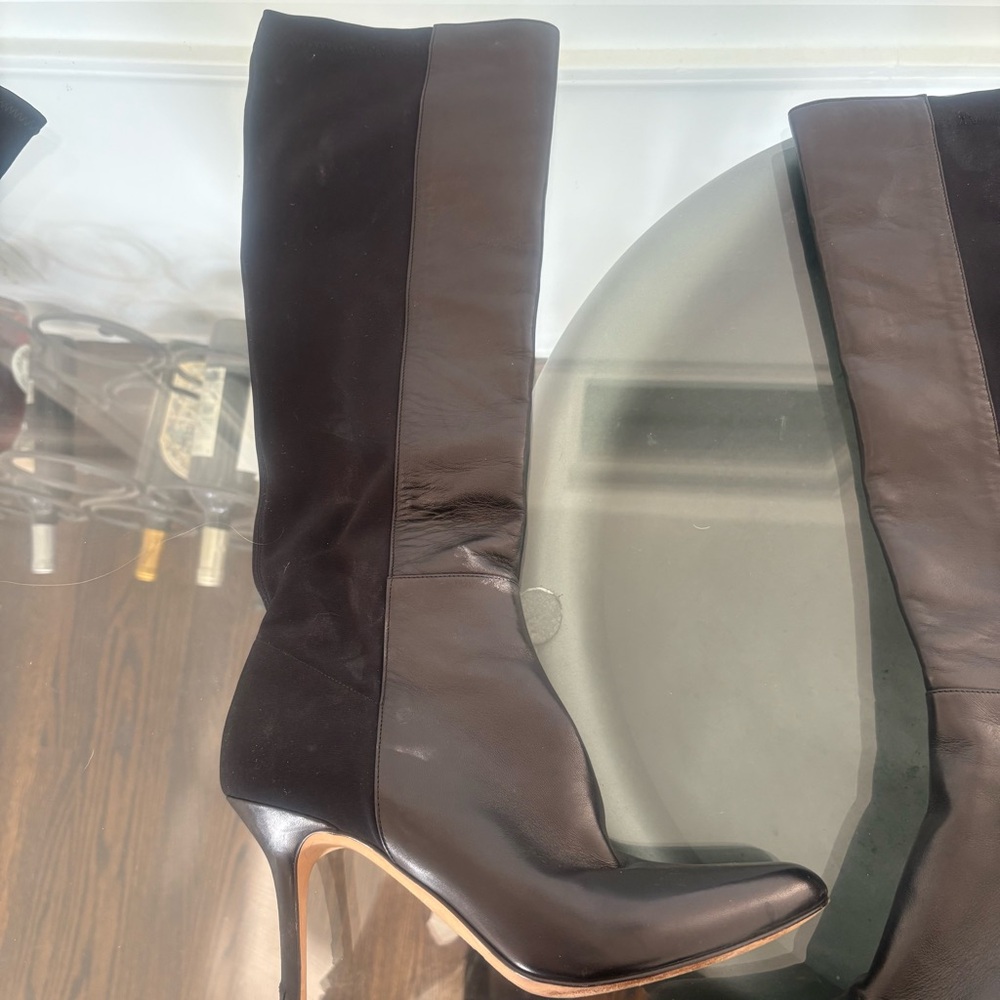 JIMMY CHOO Romy Black Leather Knee-High Boots Size 39 - Picture 5 of 7